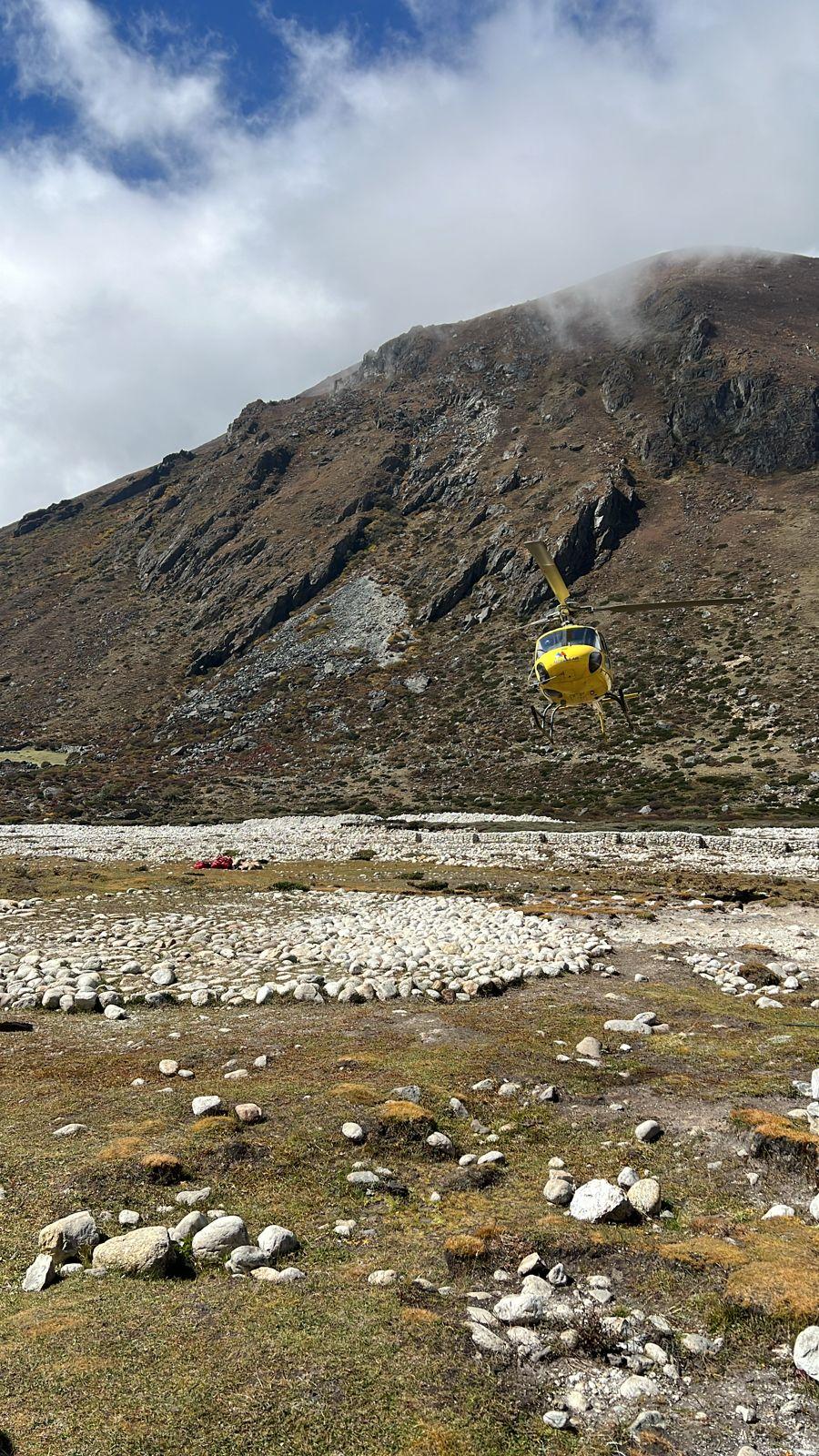 Pheriche to Lukla helicopter ride